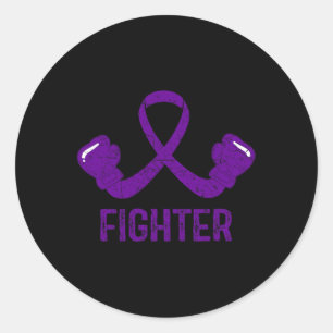 Pancreatic Cancer Awareness Fighter Classic Round Sticker
