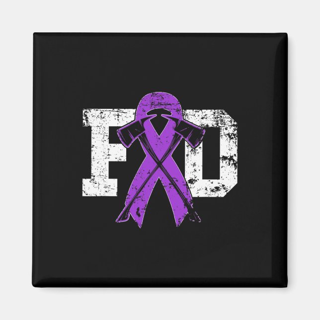 Pancreatic Cancer Awareness - Firefighter Purple R Magnet (Front)