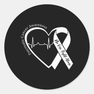 Pancreatic Cancer Awareness Heart Purple Ribbon Classic Round Sticker