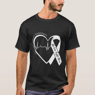 Pancreatic Cancer Awareness Heart Purple Ribbon T-Shirt