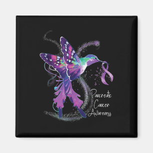 Pancreatic Cancer Awareness Hummingbird Purple Magnet