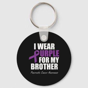Pancreatic Cancer Awareness I Wear Purple For My B Key Ring