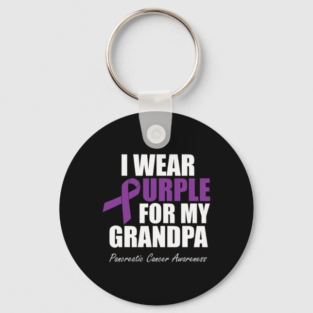 Pancreatic Cancer Awareness I Wear Purple For My G Key Ring (Front)