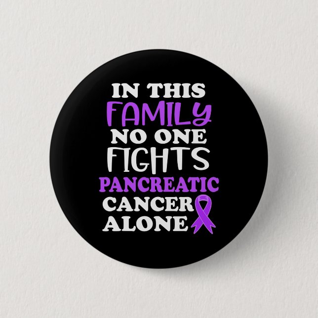Pancreatic Cancer Awareness In this family Purple  6 Cm Round Badge (Front)