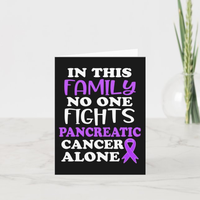 Pancreatic Cancer Awareness In this family Purple  Card (Front)