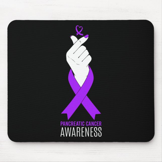 Pancreatic Cancer Awareness Kpop Finger Heart  Mouse Mat (Front)
