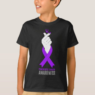 Pancreatic Cancer Awareness Kpop Finger Heart T-Shirt