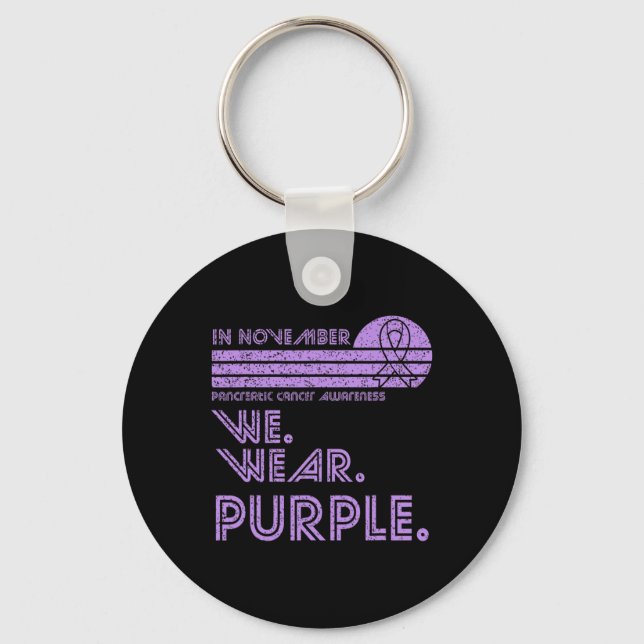 Pancreatic Cancer Awareness Month November Wear Pu Key Ring (Front)