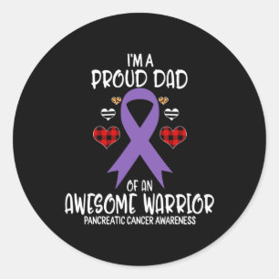 Pancreatic Cancer Awareness Month Purple Ribbon  Classic Round Sticker