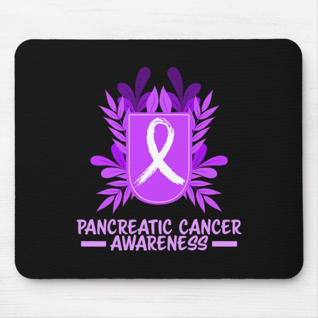 Pancreatic Cancer Awareness Month Purple Ribbon Fl Mouse Mat (Front)