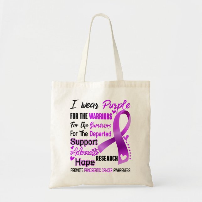 Pancreatic Cancer Awareness Month Ribbon Gifts Tote Bag (Front)