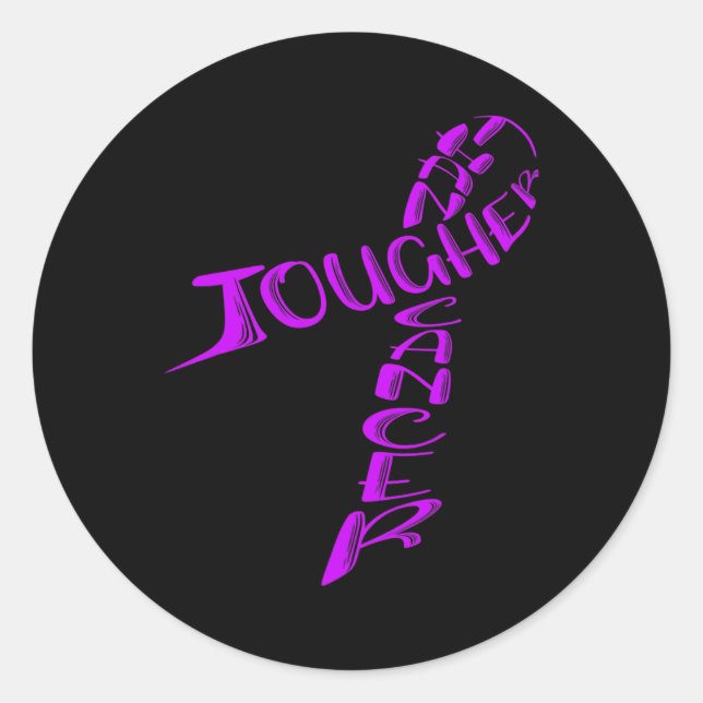 Pancreatic Cancer Awareness Month Ribbon Purple Ar Classic Round Sticker (Front)