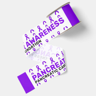 Pancreatic Cancer Awareness Pattern Ribbon Grosgrain Ribbon
