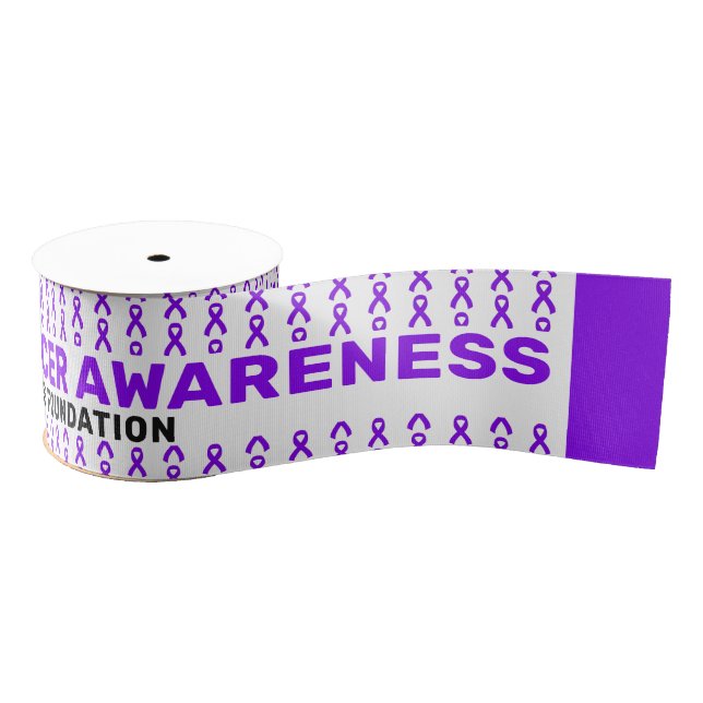 Pancreatic Cancer Awareness Pattern Ribbon Grosgrain Ribbon (Spool)