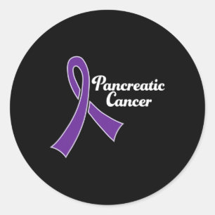 Pancreatic Cancer Awareness Purple Ribbon  Classic Round Sticker