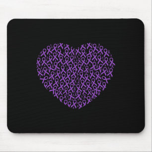 Pancreatic Cancer Awareness Purple Ribbon Heart Gi Mouse Mat