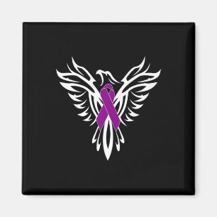 Pancreatic Cancer Awareness Purple Ribbon Phoenix Magnet