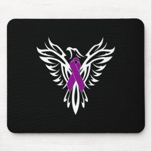 Pancreatic Cancer Awareness  Purple Ribbon Phoenix Mouse Mat