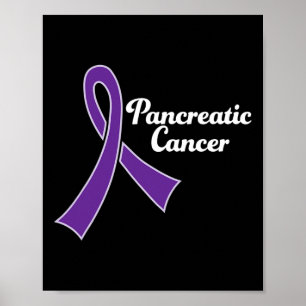 Pancreatic Cancer Awareness Purple Ribbon  Poster