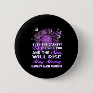 Pancreatic Cancer Awareness Purple Ribbon Sunflowe 6 Cm Round Badge