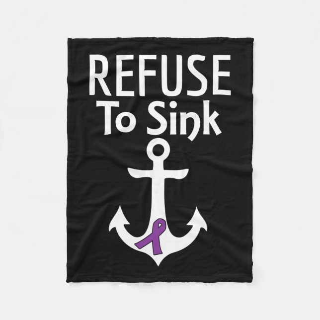 Pancreatic Cancer Awareness Refuse To Sink Fighter Fleece Blanket (Front)