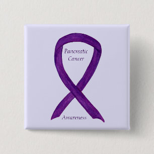 Pancreatic Cancer Awareness Ribbon Custom Art Pins