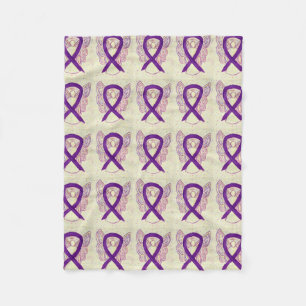 Pancreatic Cancer Awareness Ribbon Fleece Blanket