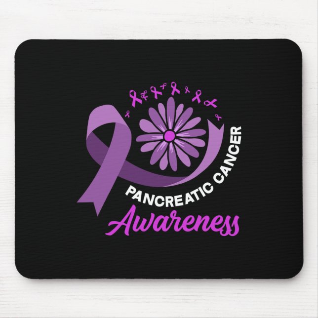 Pancreatic Cancer Awareness Ribbon Pancreatic Canc Mouse Mat (Front)