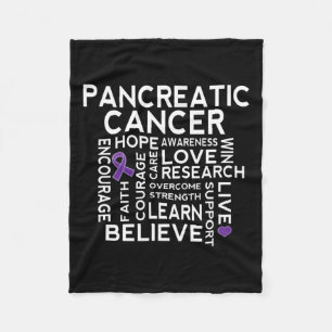 Pancreatic Cancer Awareness Ribbon Support Walk  Fleece Blanket
