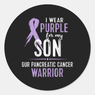 Pancreatic Cancer Awareness Support Son Walk Run C Classic Round Sticker