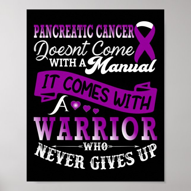 Pancreatic Cancer Awareness Warrior Support Purple Poster (Front)