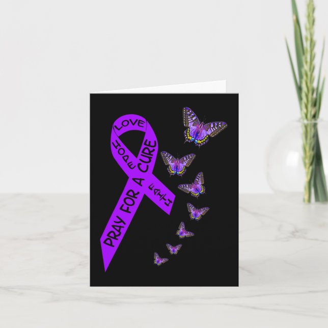 Pancreatic Cancer Awareness Women butterfly Religi Card (Front)