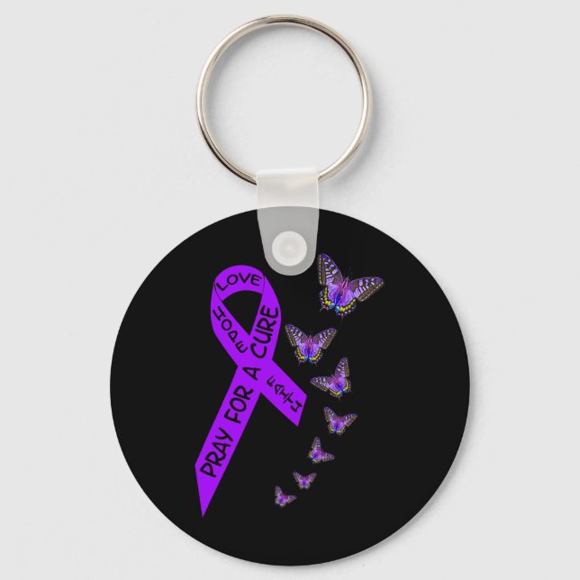 Pancreatic Cancer Awareness Women butterfly Religi Key Ring (Front)