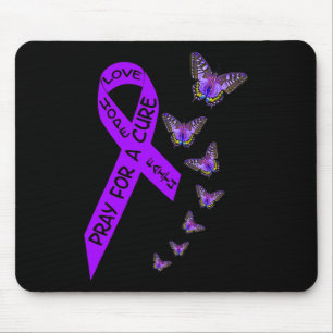 Pancreatic Cancer Awareness Women Butterfly Religi Mouse Mat