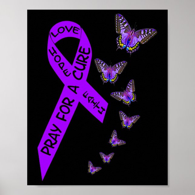 Pancreatic Cancer Awareness Women Butterfly Religi Poster (Front)