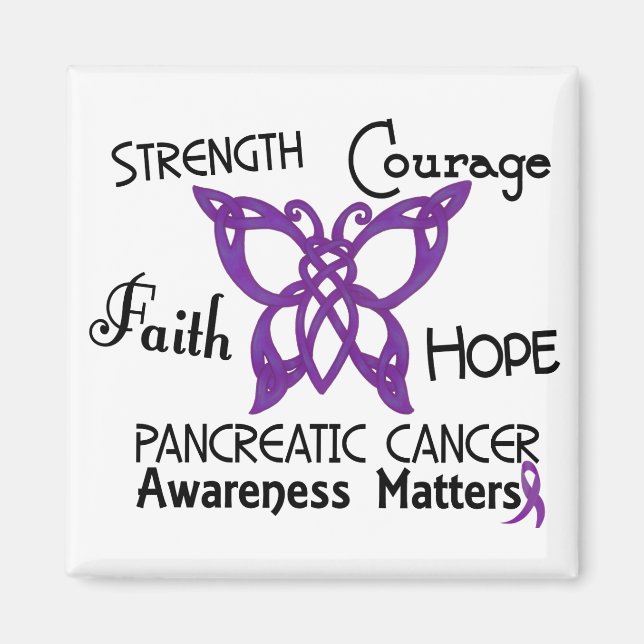 Pancreatic Cancer Celtic Butterfly 3 Magnet (Front)