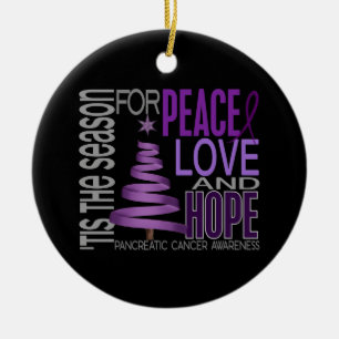 Pancreatic Cancer Christmas 1 Ornaments