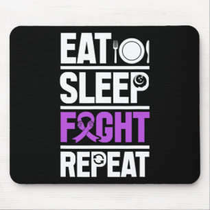 Pancreatic Cancer Eat Sleep Fight Purple Ribbon Aw Mouse Mat