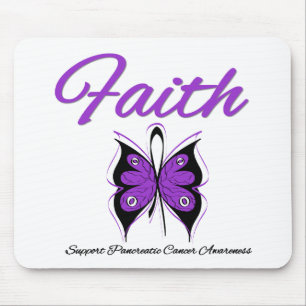Pancreatic Cancer Faith Butterfly Ribbon Mouse Mat