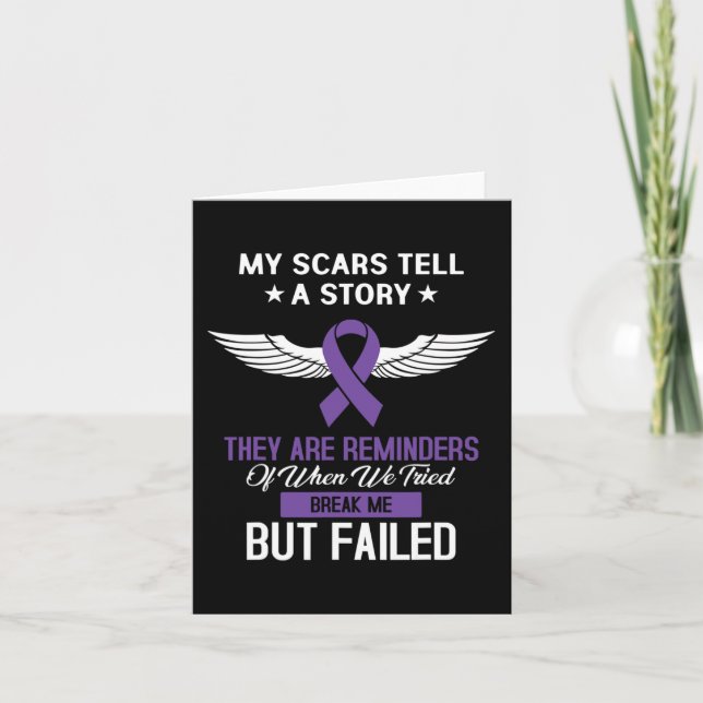 Pancreatic Cancer Fight Cancer Ribbon 10 Card (Front)