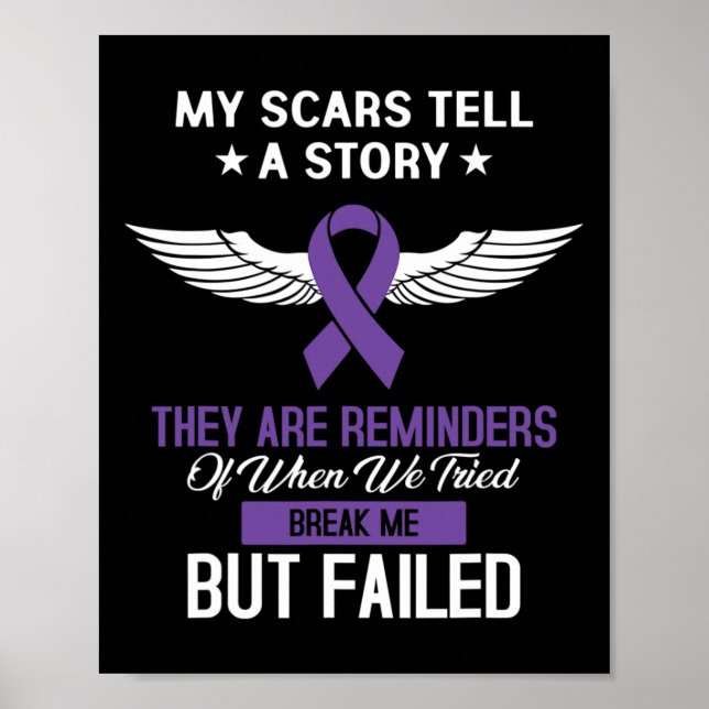 Pancreatic Cancer Fight Cancer Ribbon 10 Poster (Front)