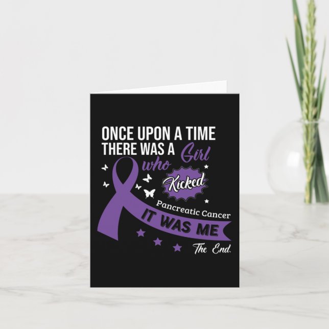 Pancreatic Cancer Fight Cancer Ribbon 12 Card (Front)