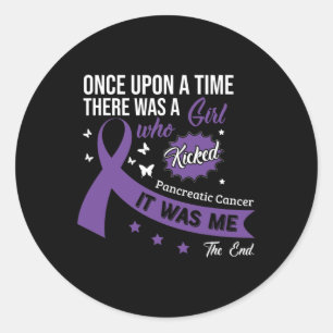 Pancreatic Cancer Fight Cancer Ribbon 12 Classic Round Sticker