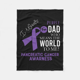 Pancreatic Cancer Fight Cancer Ribbon 17  Fleece Blanket