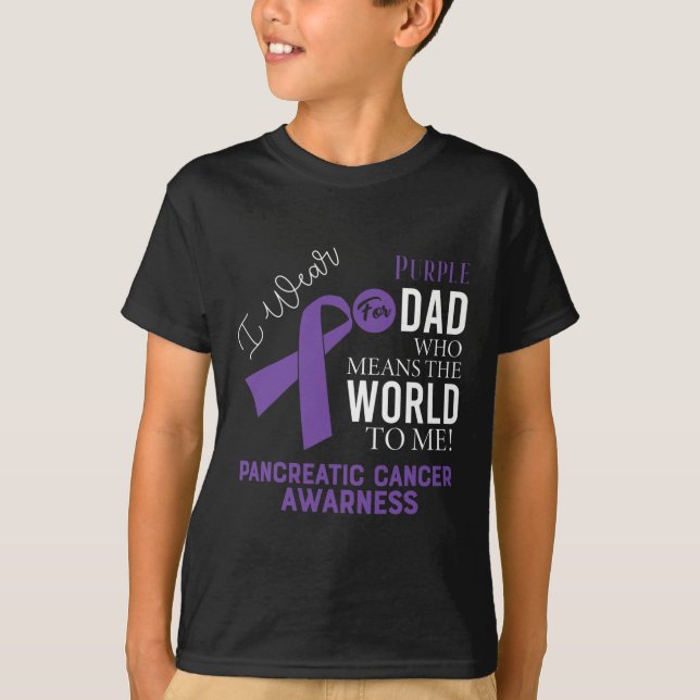 Pancreatic Cancer Fight Cancer Ribbon 17 T-Shirt (Front)