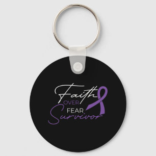 Pancreatic Cancer Fight Cancer Ribbon 1 Key Ring