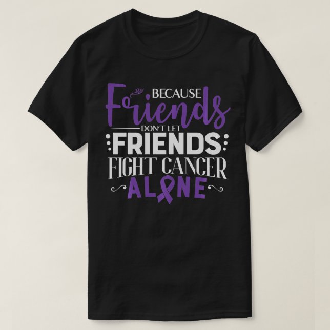 Pancreatic Cancer Fight Cancer Ribbon 2  T-Shirt (Design Front)