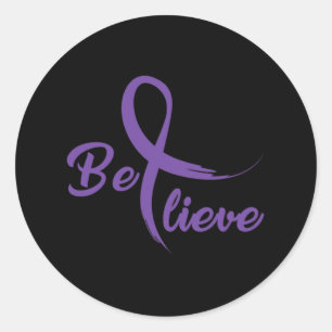 Pancreatic Cancer Fight Cancer Ribbon 3 Classic Round Sticker