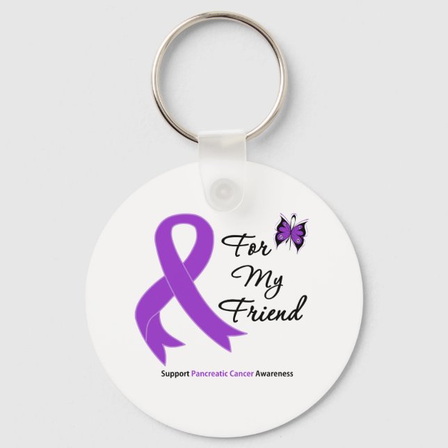 Pancreatic Cancer For My Friend Key Ring (Front)