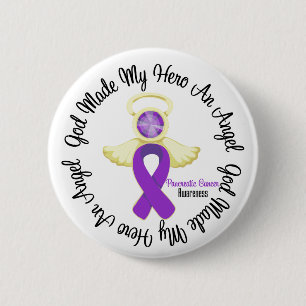 Pancreatic Cancer God Made My Hero An Angel 6 Cm Round Badge